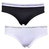 Calvin Klein Mädchen Unterhose 2PK Bikini, Schwarz (WHITE/BLACK 908), 10-12 Jahre (Herstellergröße: L)