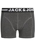 JACK & JONES Jungen JACLICHFIELD Trunks 3 Pack NOOS JR Boxershorts, Dark Grey Melange, 176 - 3